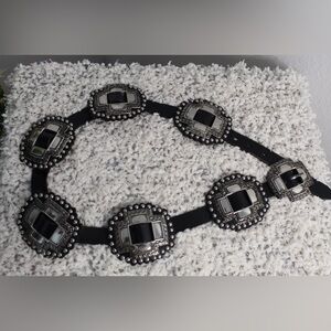 Roper black concho belt